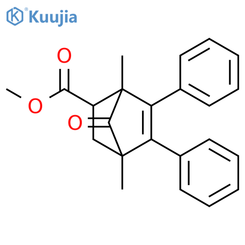 Bicyclo[2.2.1]hept-5-ene-2-carboxylic acid, 1,4-dimethyl-7-oxo-5,6-diphenyl-, methyl ester structure