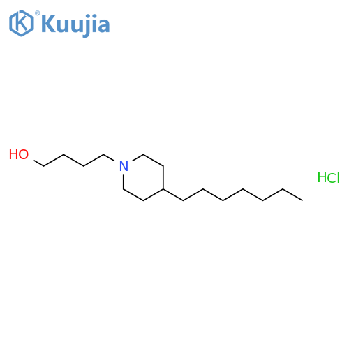 1-Piperidinebutanol, 4-heptyl-, hydrochloride structure