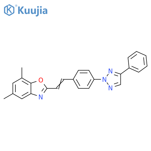 Benzoxazole,5,7-dimethyl-2-[2-[4-(4-phenyl-2H-1,2,3-triazol-2-yl)phenyl]ethenyl]- structure