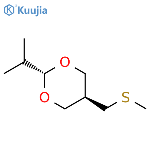 1,3-Dioxane, 2-(1-methylethyl)-5-[(methylthio)methyl]-, trans- structure