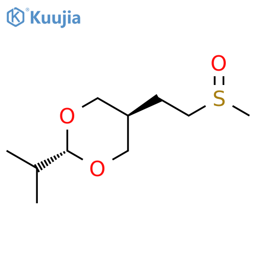 1,3-Dioxane, 2-(1-methylethyl)-5-[2-(methylsulfinyl)ethyl]-, trans- structure