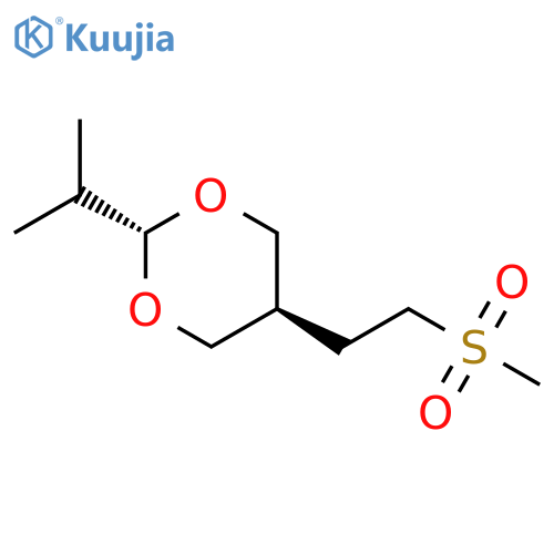 1,3-Dioxane, 2-(1-methylethyl)-5-[2-(methylsulfonyl)ethyl]-, trans- structure