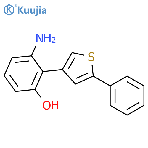 Phenol, 3-amino-2-(5-phenyl-3-thienyl)- structure