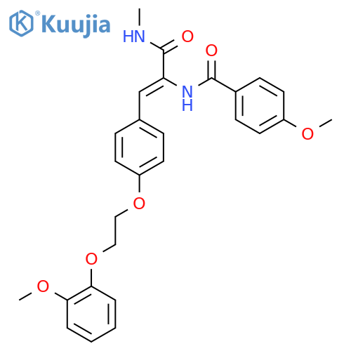 (2Z)-3-{4-2-(2-methoxyphenoxy)ethoxyphenyl}-2-(4-methoxyphenyl)formamido-N-methylprop-2-enamide structure
