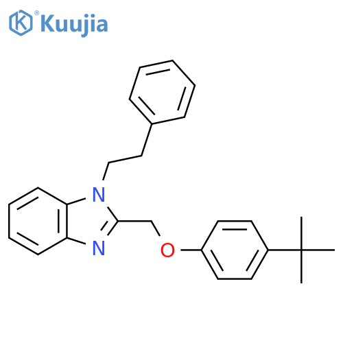 2-(4-tert-butylphenoxy)methyl-1-(2-phenylethyl)-1H-1,3-benzodiazole structure