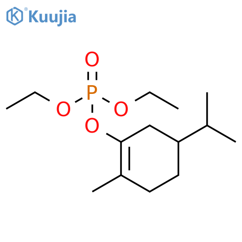 Phosphoric acid, diethyl 2-methyl-5-(1-methylethyl)-1-cyclohexen-1-yl ester structure