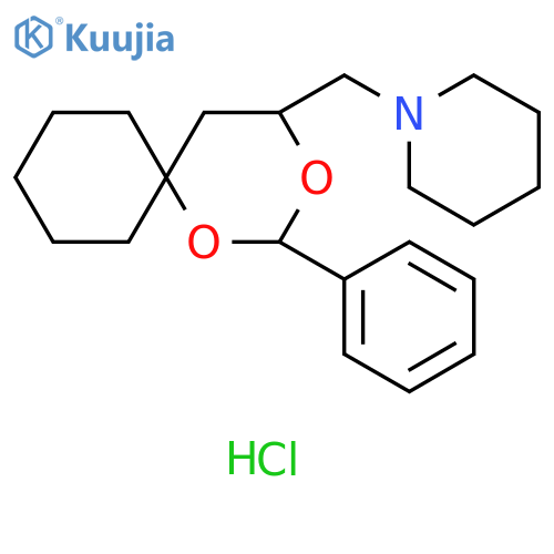 Piperidine, 1-[(2-phenyl-1,3-dioxaspiro[5.5]undec-4-yl)methyl]-, hydrochloride (1:1) structure