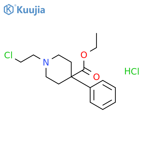 4-Piperidinecarboxylic acid, 1-(2-chloroethyl)-4-phenyl-, ethyl ester,hydrochloride structure
