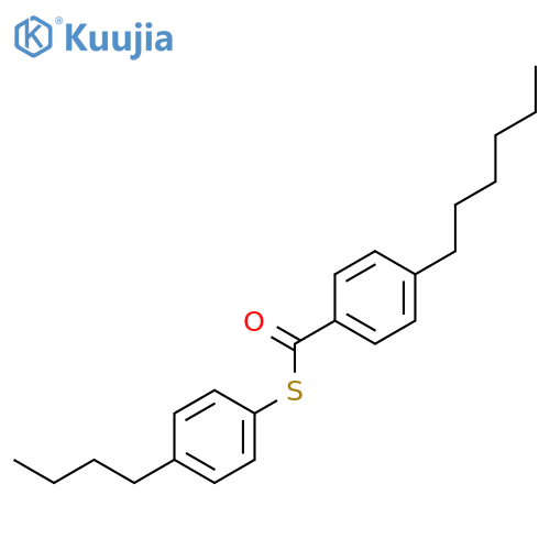 Benzenecarbothioic acid, 4-hexyl-, S-(4-butylphenyl) ester structure