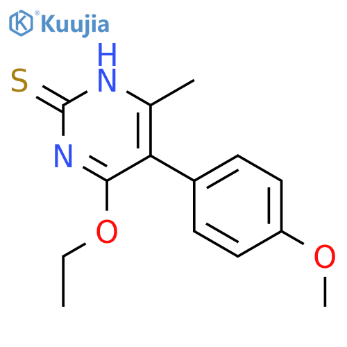 2(1H)-Pyrimidinethione, 4-ethoxy-5-(4-methoxyphenyl)-6-methyl- structure