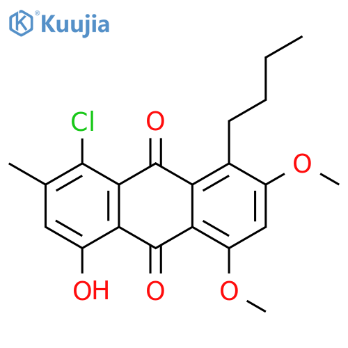 9,10-Anthracenedione, 1-butyl-8-chloro-5-hydroxy-2,4-dimethoxy-7-methyl- structure