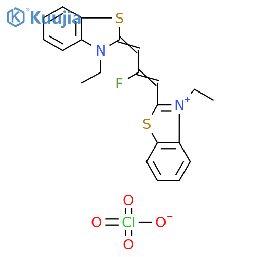 Benzothiazolium, 3-ethyl-2-[3-(3-ethyl-2(3H)-benzothiazolylidene)-2-fluoro-1-propen-1-yl]-, perchlorate (1:1) structure