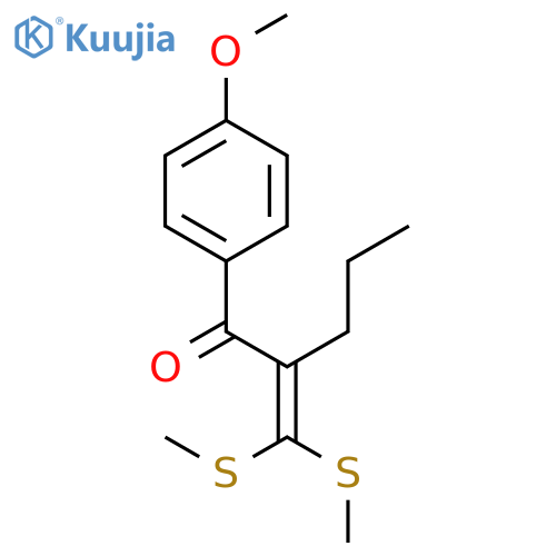 1-Pentanone, 2-[bis(methylthio)methylene]-1-(4-methoxyphenyl)- structure