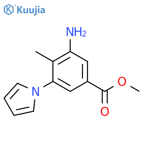 Benzoic acid, 3-amino-4-methyl-5-(1H-pyrrol-1-yl)-, methyl ester structure