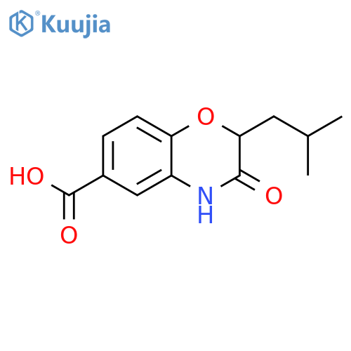 2H-1,4-Benzoxazine-6-carboxylic acid, 3,4-dihydro-2-(2-methylpropyl)-3-oxo- structure