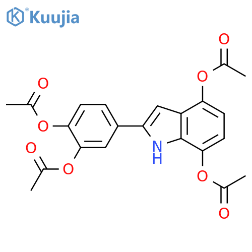 1H-Indole-4,7-diol, 2-[3,4-bis(acetyloxy)phenyl]-, 4,7-diacetate structure