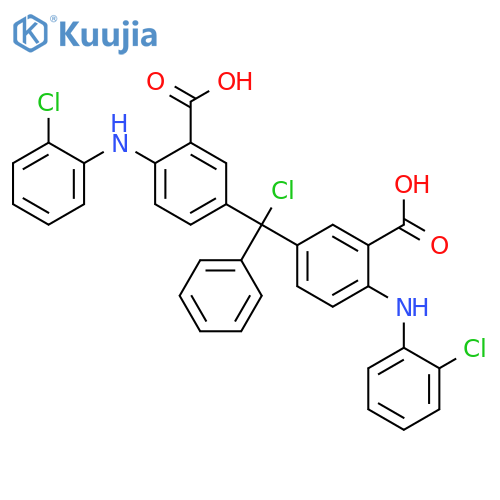 Benzoic acid, 3,3'-(chlorophenylmethylene)bis[6-[(chlorophenyl)amino]- structure