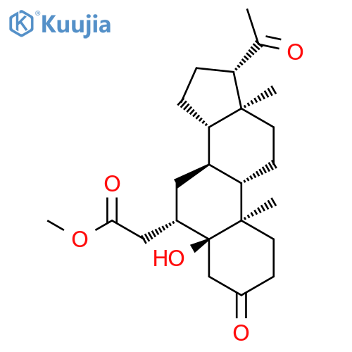 Pregnane-6-acetic acid, 5-hydroxy-3,20-dioxo-, methyl ester, (5a,6b)- structure