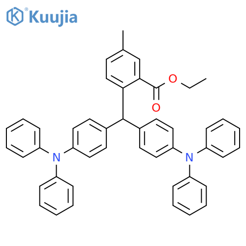 Benzoic acid, 2-[bis[4-(diphenylamino)phenyl]methyl]-5-methyl-, ethyl ester structure