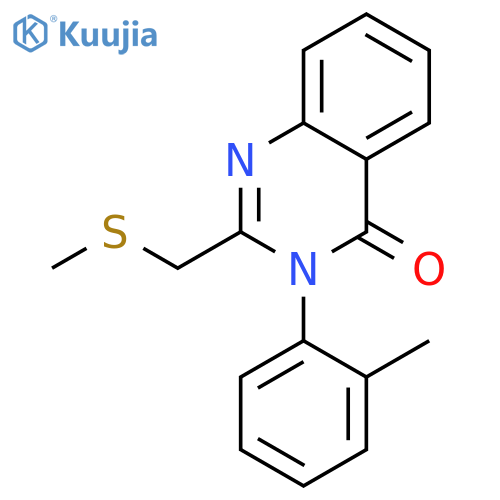 4(3H)-Quinazolinone, 3-(2-methylphenyl)-2-[(methylthio)methyl]- structure