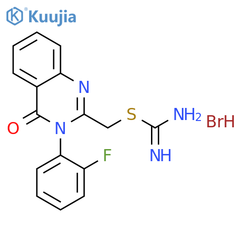 [3-(2-fluorophenyl)-4-oxo-3,4-dihydroquinazolin-2-yl]methyl imidothiocarbamate hydrobromide structure