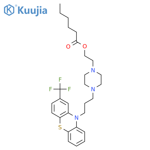 2-[4-[3-[2-(trifluoromethyl)phenothiazin-10-yl]propyl]piperazin-1-yl]ethyl hexanoate structure