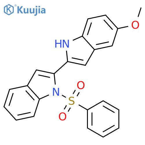 2,2'-BI-1H-INDOLE, 5'-METHOXY-1-(PHENYLSULFONYL)- structure