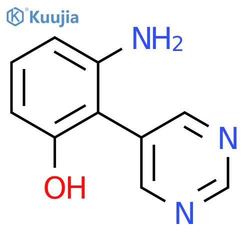 PHENOL, 3-AMINO-2-(5-PYRIMIDINYL)- structure