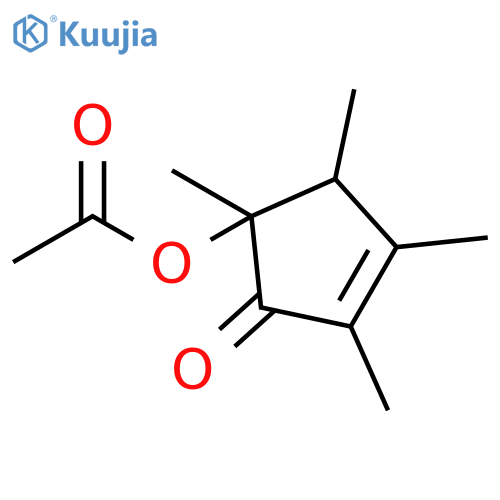 2-Cyclopenten-1-one, 5-(acetyloxy)-2,3,4,5-tetramethyl- structure