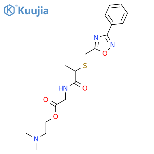 2-(dimethylamino)ethyl N-(2-{[(3-phenyl-1,2,4-oxadiazol-5-yl)methyl]sulfanyl}propanoyl)glycinate structure