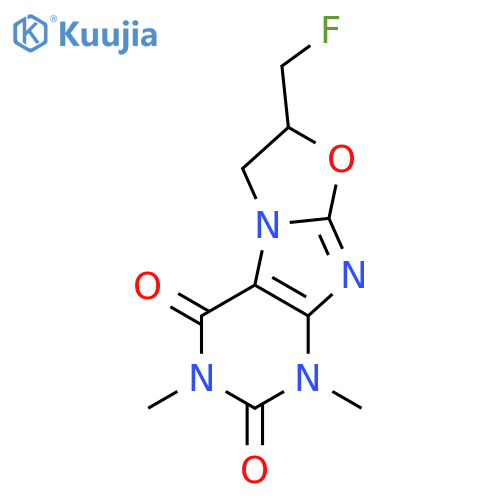 7-(fluoromethyl)-1,3-dimethyl-6,7-dihydro[1,3]oxazolo[2,3-f]purine-2,4(1H,3H)-dione structure