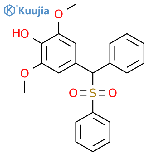 Phenol, 2,6-dimethoxy-4-[phenyl(phenylsulfonyl)methyl]- structure
