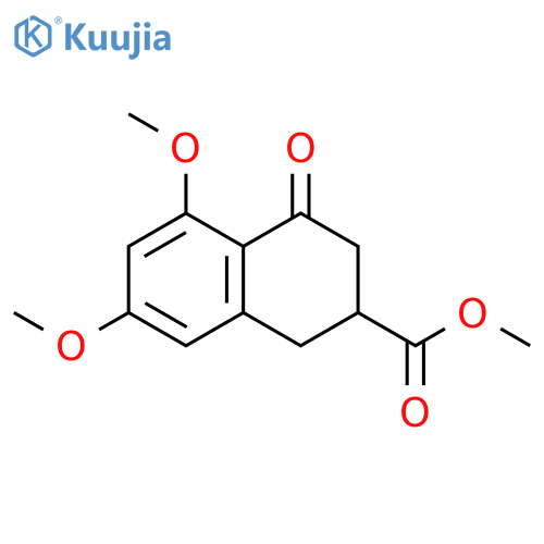2-Naphthalenecarboxylic acid, 1,2,3,4-tetrahydro-5,7-dimethoxy-4-oxo-, methyl ester structure
