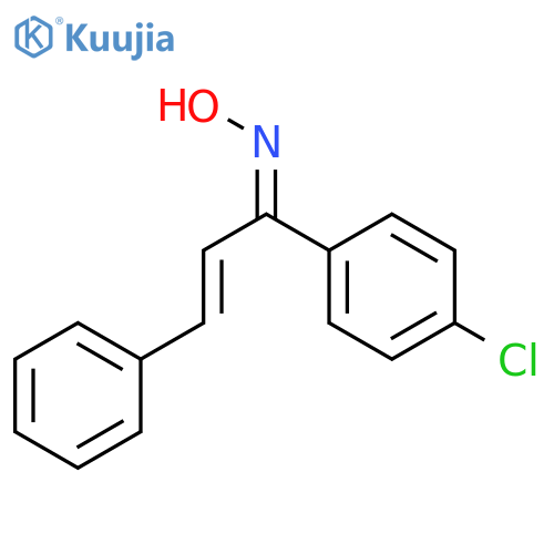 2-Propen-1-one, 1-(4-chlorophenyl)-3-phenyl-, oxime, (E,E)- structure
