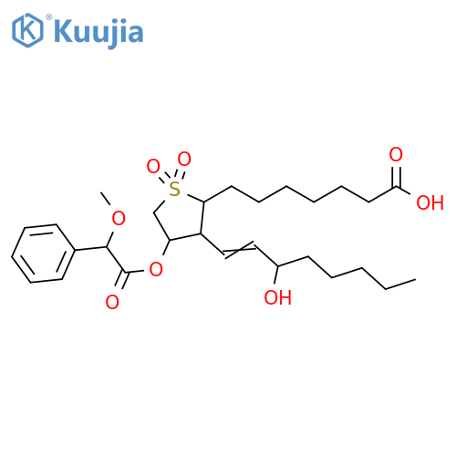 2-Thiopheneheptanoic acid,tetrahydro-3-(3-hydroxy-1-octenyl)-4-[(methoxyphenylacetyl)oxy]-,1,1-dioxide structure