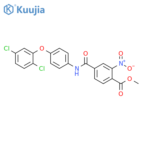 Benzoic acid, 4-[[[4-(2,5-dichlorophenoxy)phenyl]amino]carbonyl]-2-nitro-, methyl ester structure