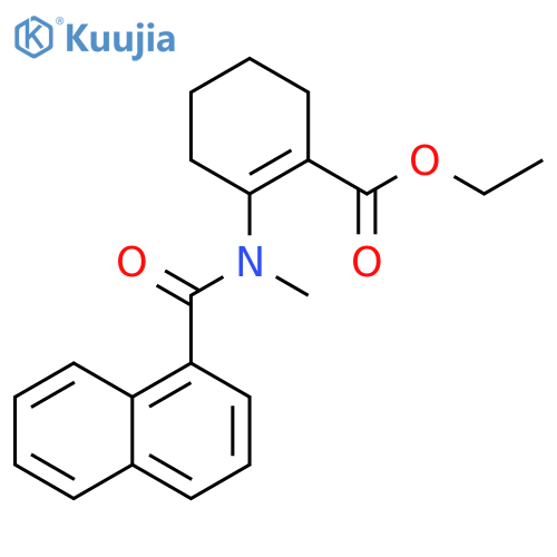1-Cyclohexene-1-carboxylic acid, 2-[methyl(1-naphthalenylcarbonyl)amino]-, ethyl ester structure
