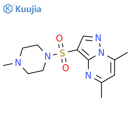 Piperazine,1-[(5,7-dimethylpyrazolo[1,5-a]pyrimidin-3-yl)sulfonyl]-4-methyl- structure