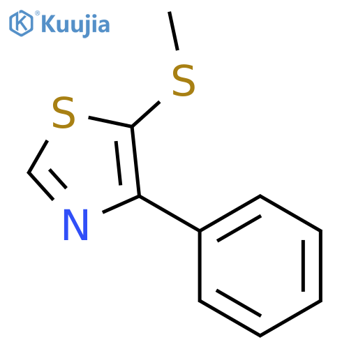 Thiazole, 5-(methylthio)-4-phenyl- structure