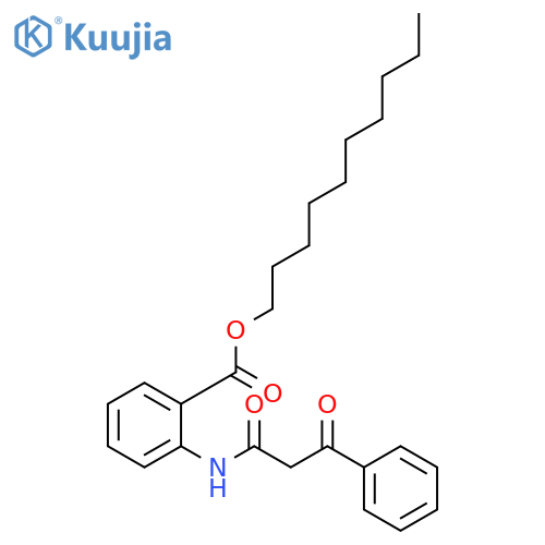 Benzoic acid, 2-[(1,3-dioxo-3-phenylpropyl)amino]-, decyl ester structure