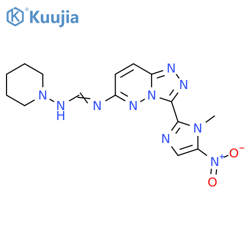 Methanimidamide,N-[3-(1-methyl-5-nitro-1H-imidazol-2-yl)-1,2,4-triazolo[4,3-b]pyridazin-6-yl]-N'-1-piperidinyl- structure