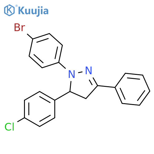 1H-Pyrazole,1-(4-bromophenyl)-5-(4-chlorophenyl)-4,5-dihydro-3-phenyl- structure