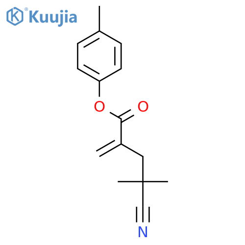 Pentanoic acid, 4-cyano-4-methyl-2-methylene-, 4-methylphenyl ester structure