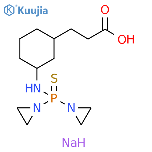 Cyclohexanepropanoic acid, 3-[[bis(1-aziridinyl)phosphinothioyl]amino]-, sodium salt (1:1) structure