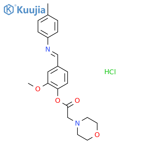2-methoxy-4-{(E)-[(4-methylphenyl)imino]methyl}phenyl morpholin-4-ylacetate hydrochloride structure