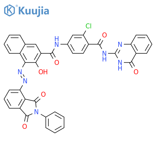 2-Naphthalenecarboxamide,N-[3-chloro-4-[[(1,4-dihydro-4-oxo-2-quinazolinyl)amino]carbonyl]phenyl]-4-[(2,3-dihydro-1,3-dioxo-2-phenyl-1H-isoindol-4-yl)azo]-3-hydroxy- structure