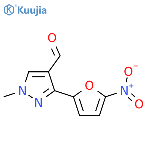 1H-Pyrazole-4-carboxaldehyde, 1-methyl-3-(5-nitro-2-furanyl)- structure