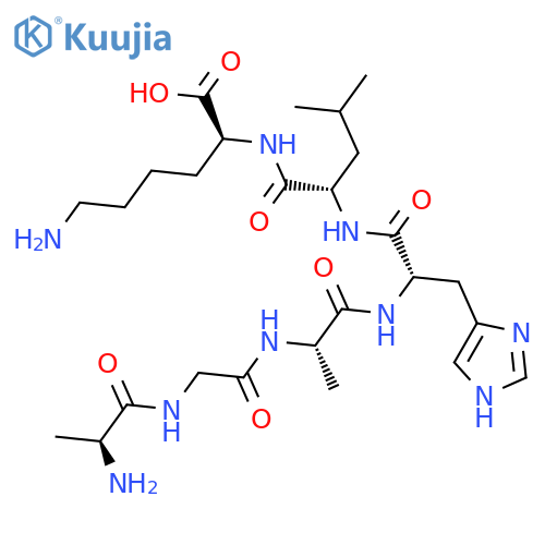 L-Lysine, L-alanylglycyl-L-alanyl-L-histidyl-L-leucyl- structure