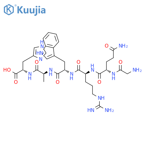 L-HISTIDINE, GLYCYL-L-GLUTAMINYL-L-ARGINYL-L-TRYPTOPHYL-L-ALANYL- structure