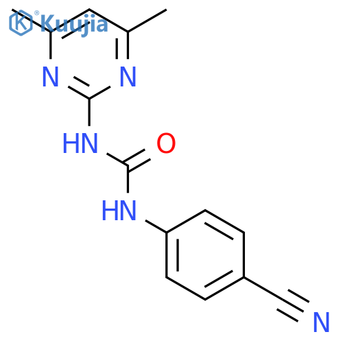 Urea, N-(4-cyanophenyl)-N'-(4,6-dimethyl-2-pyrimidinyl)- structure